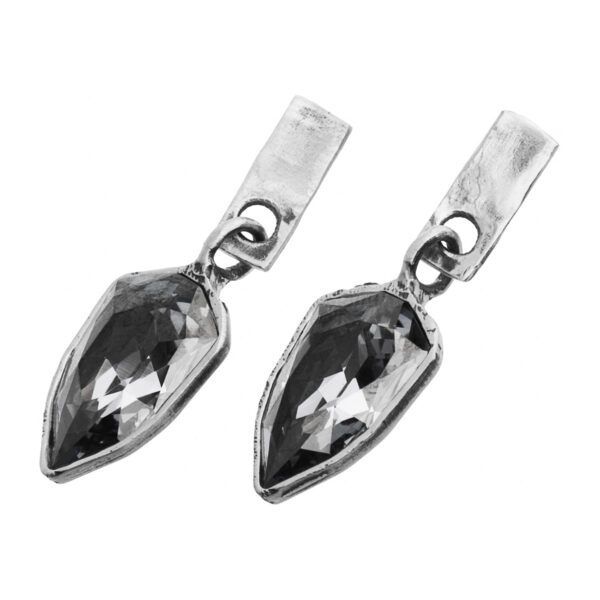 Handmade silver earrings with crystals
