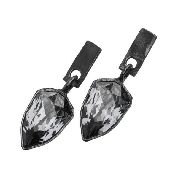 Handmade silver earrings with crystals