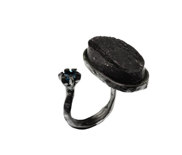 handmade silver ring with natural stone