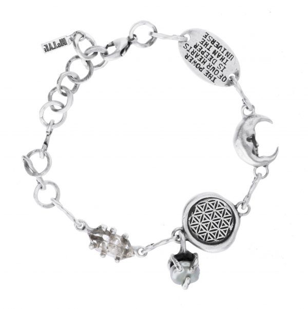 sterling silver bracelet with quartz