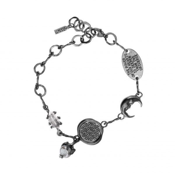 artistic bracelet with quartz