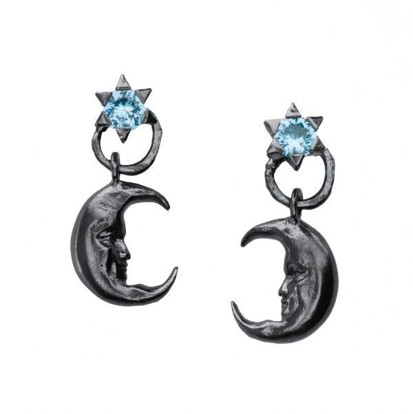 silver earrings with moon