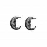 silver earring moon shape
