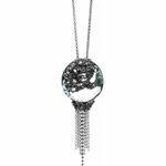 Silver necklace with crystal
