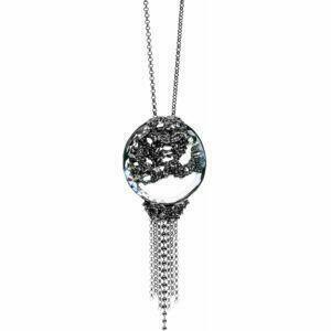 Silver necklace with crystal