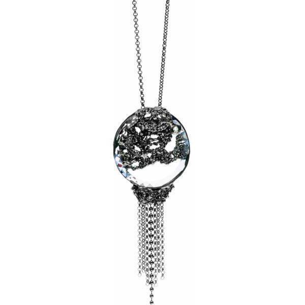 Silver necklace with crystal