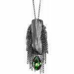 Handmade silver necklace with crystal
