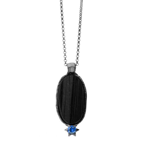 handmade necklace with natural stone