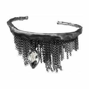 Silver bracelet with crystal