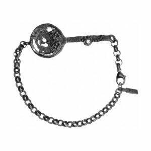 Artistic silver bracelet with crystal