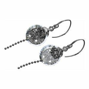 Handmade silver earrings wih crystal