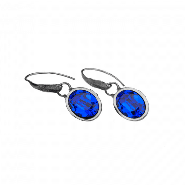 earrings with royal blue crystal