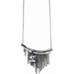 Artisic silver necklace with crystal