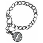Artisic silver bracelet with crystal