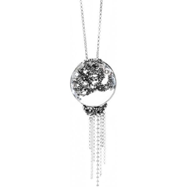 Silver necklace with crystal