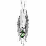 Handmade silver necklace with crystal