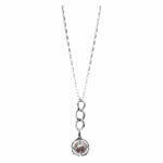 Handmade silver necklace with natural pink pearl
