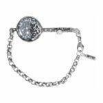 Artistic silver bracelet with crystal