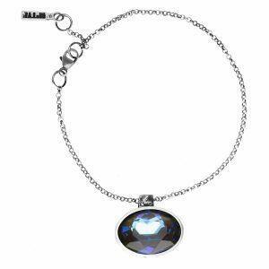 Artistic silver bracelet with crystal