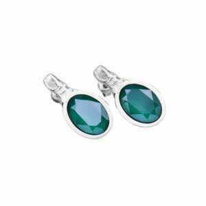 stud earrings with royal green crystal