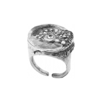 Artistic silver ring with crystal