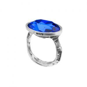 handmade Egyptian ring royal blue crystal