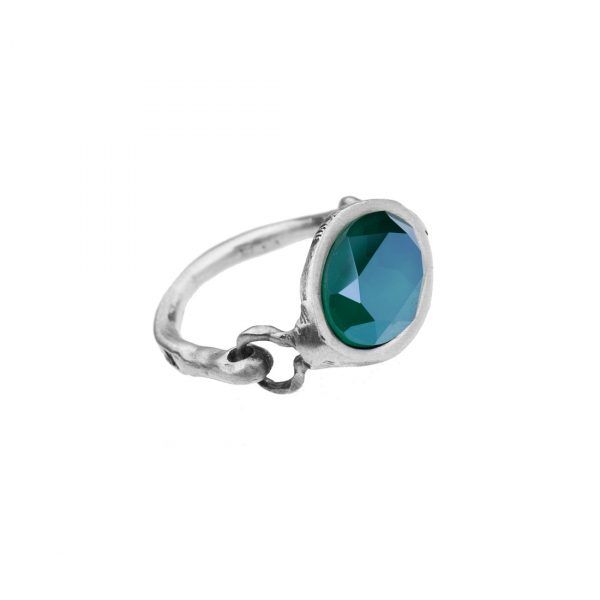 royal green silver ring