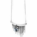 Artisic silver necklace with crystal