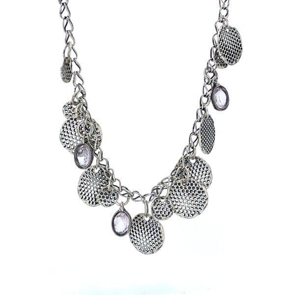 handmade silver necklace with rose quartz