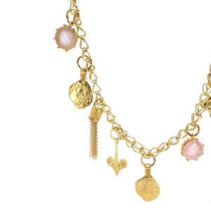 handmade necklace with rose quartz