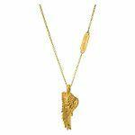 Artistic silver necklace with a wing motif