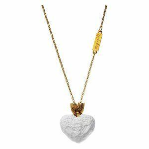Artistic silver necklace with marble stone