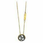 Handmade silver necklace with natural marble stone