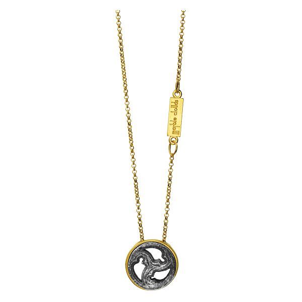 Handmade silver necklace with natural marble stone