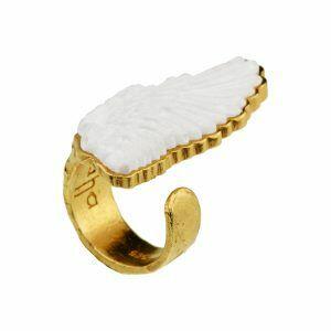 artistic silver ring with marble stone
