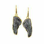 Artistic handmade earrings with marble stone