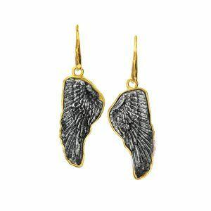 Artistic handmade earrings with marble stone