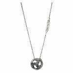 Handmade silver necklace with natural marble stone