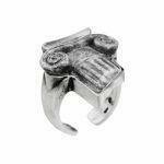 Silver male signet ring with marble stone