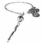 Artistic silver necle with crystals