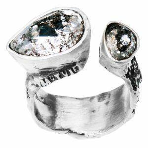 Artistic silver ring