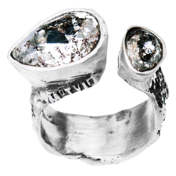 Artistic silver ring