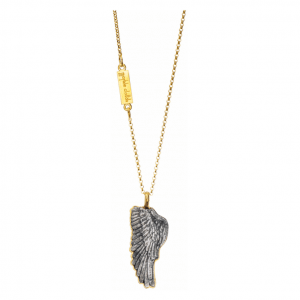 Artistic handmade silver necklace with marble stone