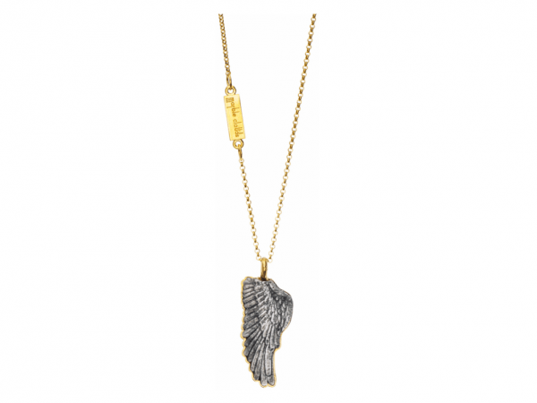 Artistic handmade silver necklace with marble stone