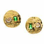 gold plated earrings crystals