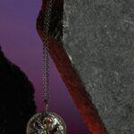 rhodium plated silver necklace magma motyle