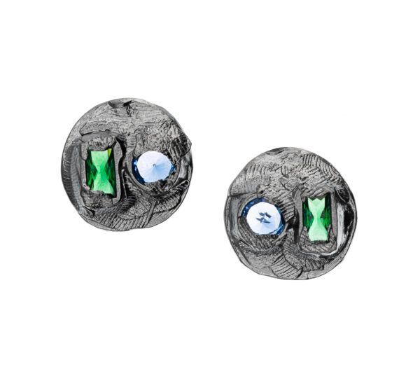 silver earrings form the magma collection