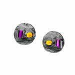 silver earrings with crystals
