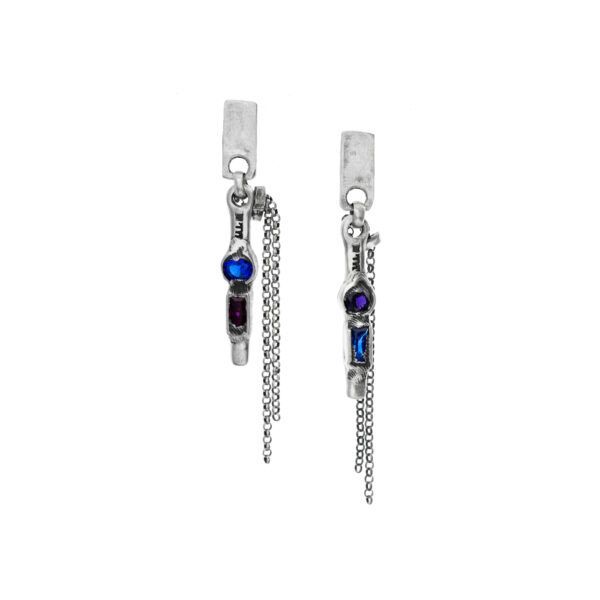 silver earrings from the Magma collection