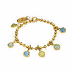 handamade silver bracelet with natural stones